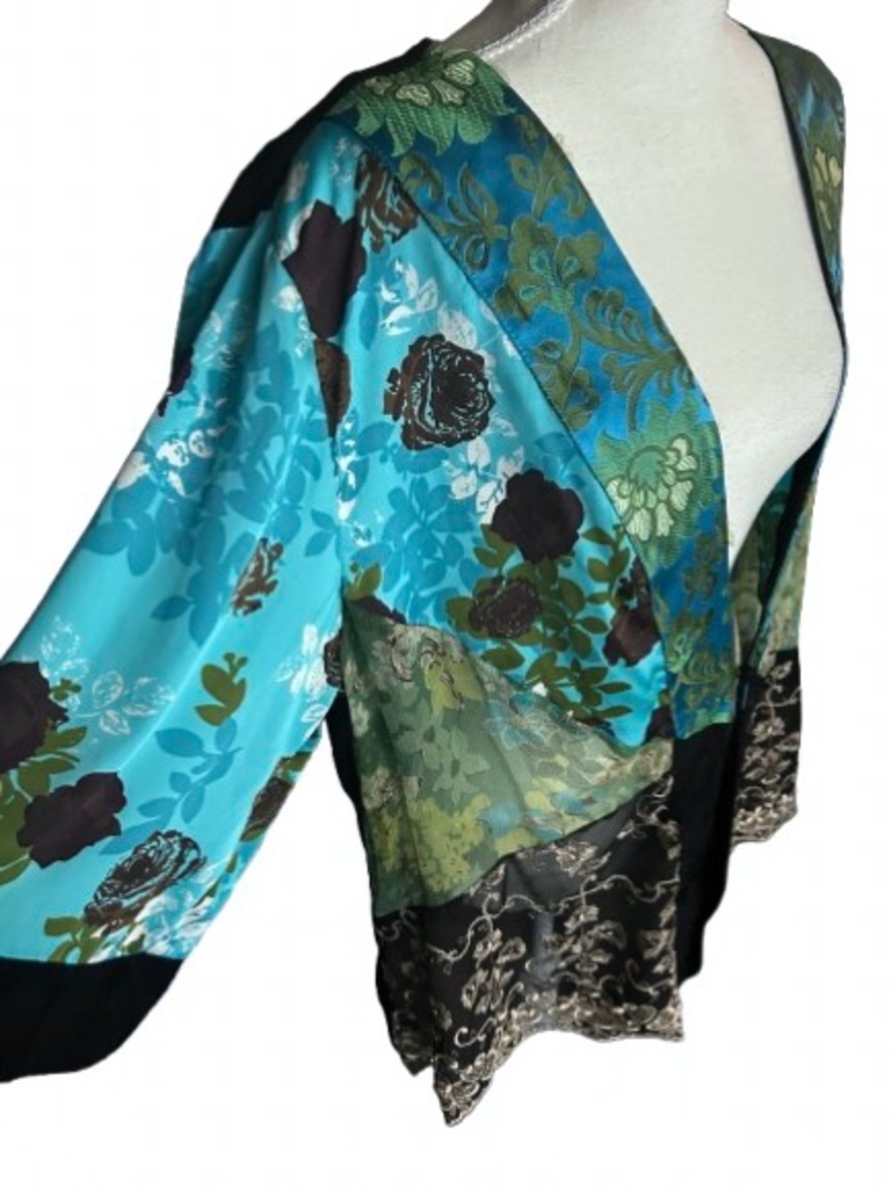 Fairy Vintage SPENCER ALEXIS Kimono 2X 1X Plus Floral Sheer Boho Jacket Cardigan - Picture 3 of 16